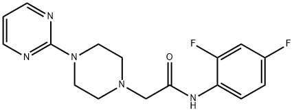 N-(2,4-DIFLUOROPHENYL)-2-(4-PYRIMIDIN-2-YLPIPERAZINYL)ETHANAMIDE 结构式