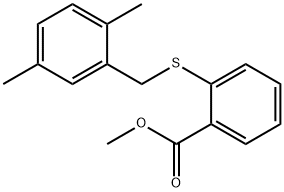 METHYL 2-[(2,5-DIMETHYLBENZYL)SULFANYL]BENZENECARBOXYLATE 结构式