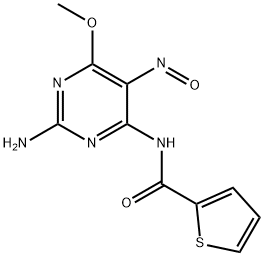 N-(2-AMINO-6-METHOXY-5-NITROSOPYRIMIDIN-4-YL)THIOPHENE-2-CARBOXAMIDE 结构式