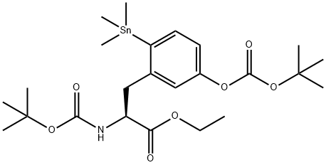 DIBOC-6-TRIMETHYLSTANNYL-PHENYLALANINE ETHYL ESTER 结构式