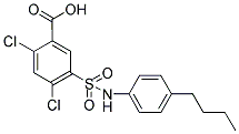5-(4-BUTYL-PHENYLSULFAMOYL)-2,4-DICHLORO-BENZOIC ACID 结构式