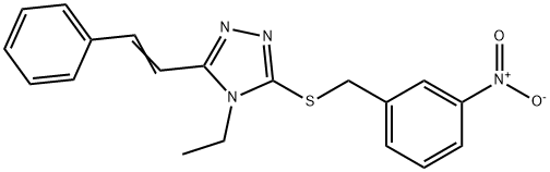 4-ETHYL-3-[(3-NITROBENZYL)SULFANYL]-5-[(E)-2-PHENYLETHENYL]-4H-1,2,4-TRIAZOLE 结构式