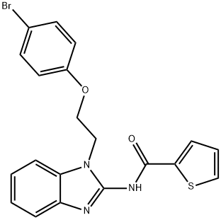 N-{1-[2-(4-BROMOPHENOXY)ETHYL]-1H-BENZIMIDAZOL-2-YL}THIOPHENE-2-CARBOXAMIDE 结构式