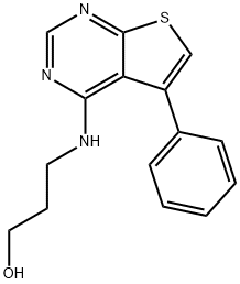 3-[(5-PHENYLTHIENO[2,3-D]PYRIMIDIN-4-YL)AMINO]PROPAN-1-OL 结构式