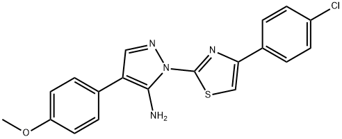 1-[4-(4-CHLOROPHENYL)-1,3-THIAZOL-2-YL]-4-(4-METHOXYPHENYL)-1H-PYRAZOL-5-AMINE 结构式