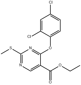 ETHYL 4-(2,4-DICHLOROPHENOXY)-2-(METHYLSULFANYL)-5-PYRIMIDINECARBOXYLATE 结构式