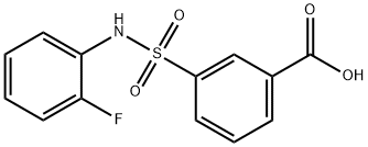 3-(2-FLUORO-PHENYLSULFAMOYL)-BENZOIC ACID 结构式