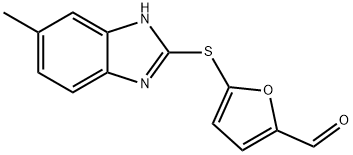 5-[(6-甲基-2-苯并咪唑基)硫基]呋喃-2-甲醛 结构式