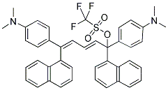1,5-BIS-(4-DIMETHYLAMINOPHENYL)-1,5-DI(1-NAPHTHYL)-2,4-PENTADIEN-1-OL TRIFLATE 结构式