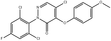 5-Chloro-2-(2,6-dichloro-4-fluorophenyl)-4-(4-methoxyphenoxy)-3(2H)-pyridazinone 结构式