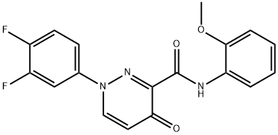 1-(3,4-DIFLUOROPHENYL)-N-(2-METHOXYPHENYL)-4-OXO-1,4-DIHYDRO-3-PYRIDAZINECARBOXAMIDE 结构式