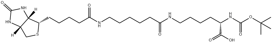 N2-叔丁氧羰基-N6-(生物素酰胺基-6-N-己酰胺基)赖氨酸 结构式