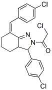 2-CHLORO-1-[7-(4-CHLORO-BENZYLIDENE)-3-(4-CHLORO-PHENYL)-3,3A,4,5,6,7-HEXAHYDRO-INDAZOL-2-YL]-ETHANONE 结构式