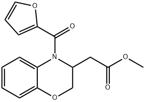 METHYL 2-[4-(2-FURYLCARBONYL)-3,4-DIHYDRO-2H-1,4-BENZOXAZIN-3-YL]ACETATE 结构式