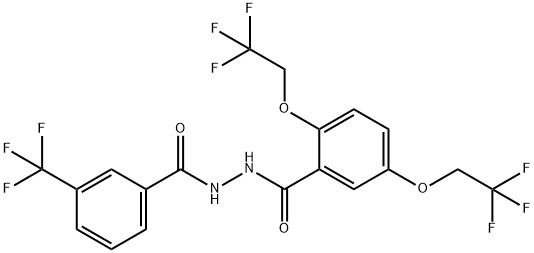 2,5-BIS(2,2,2-TRIFLUOROETHOXY)-N'-[3-(TRIFLUOROMETHYL)BENZOYL]BENZENECARBOHYDRAZIDE 结构式