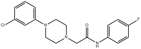 2-[4-(3-CHLOROPHENYL)PIPERAZINO]-N-(4-FLUOROPHENYL)ACETAMIDE 结构式
