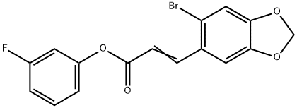 3-FLUOROPHENYL (E)-3-(6-BROMO-1,3-BENZODIOXOL-5-YL)-2-PROPENOATE