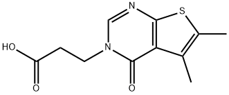 3-{5,6-二甲基-4-氧代-3H,4H-噻吩并[2,3-D]嘧啶-3-基}丙酸 结构式