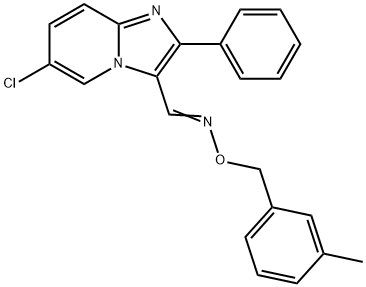 6-CHLORO-2-PHENYLIMIDAZO[1,2-A]PYRIDINE-3-CARBALDEHYDE O-(3-METHYLBENZYL)OXIME 结构式