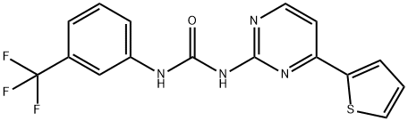 N-[4-(2-THIENYL)-2-PYRIMIDINYL]-N'-[3-(TRIFLUOROMETHYL)PHENYL]UREA 结构式