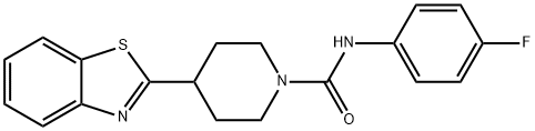 4-(1,3-BENZOTHIAZOL-2-YL)-N-(4-FLUOROPHENYL)TETRAHYDRO-1(2H)-PYRIDINECARBOXAMIDE 结构式