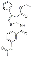 Ethyl 5'-{[3-(acetyloxy)benzoyl]amino}-2,3'-bithiophene-4'-carboxylate 结构式