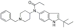 N-(1-BENZYLPIPERIDIN-4-YL)-N-[2-(1,1-DIMETHYLPROPYL)-1H-INDOL-5-YL]PROPANAMIDE 结构式