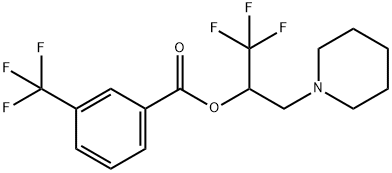 2,2,2-TRIFLUORO-1-(PIPERIDINOMETHYL)ETHYL 3-(TRIFLUOROMETHYL)BENZENECARBOXYLATE 结构式