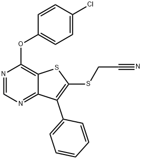 2-([4-(4-CHLOROPHENOXY)-7-PHENYLTHIENO[3,2-D]PYRIMIDIN-6-YL]SULFANYL)ACETONITRILE 结构式