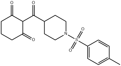 2-((1-[(4-METHYLPHENYL)SULFONYL]-4-PIPERIDINYL)CARBONYL)-1,3-CYCLOHEXANEDIONE 结构式