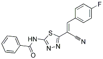 N-{5-[(E)-1-CYANO-2-(4-FLUOROPHENYL)VINYL]-1,3,4-THIADIAZOL-2-YL}BENZAMIDE 结构式