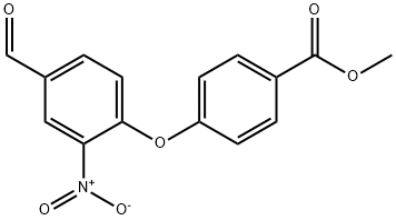 4-(4-甲酰基-2-硝基苯氧基)苯甲酸甲酯 结构式