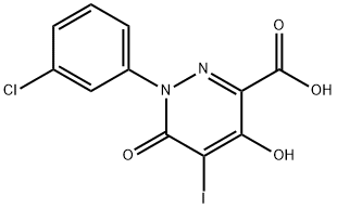 1-(3-CHLOROPHENYL)-4-HYDROXY-5-IODO-6-OXO-1,6-DIHYDRO-3-PYRIDAZINECARBOXYLIC ACID 结构式