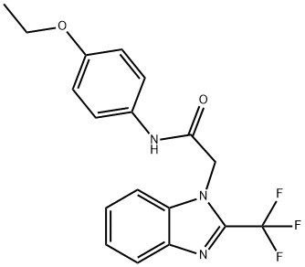 N-(4-ETHOXYPHENYL)-2-[2-(TRIFLUOROMETHYL)-1H-1,3-BENZIMIDAZOL-1-YL]ACETAMIDE 结构式