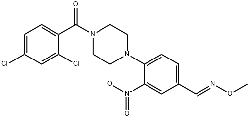 4-[4-(2,4-DICHLOROBENZOYL)PIPERAZINO]-3-NITROBENZENECARBALDEHYDE O-METHYLOXIME 结构式