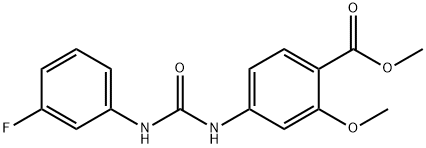 METHYL 4-([(3-FLUOROANILINO)CARBONYL]AMINO)-2-METHOXYBENZENECARBOXYLATE 结构式