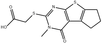 (5-METHYL-4-OXO-2,3,4,5-TETRAHYDRO-1H-8-THIA-5,7-DIAZA-CYCLOPENTA[A]INDEN-6-YLSULFANYL)-ACETIC ACID 结构式