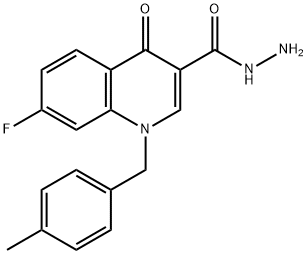 7-氟-1-(4-甲基苄基)-4-氧代-1,4-二氢喹啉-3-甲酰肼 结构式