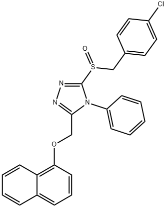 3-[(4-CHLOROBENZYL)SULFINYL]-5-[(1-NAPHTHYLOXY)METHYL]-4-PHENYL-4H-1,2,4-TRIAZOLE 结构式