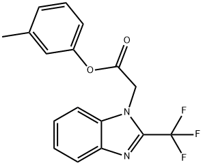 3-METHYLPHENYL 2-[2-(TRIFLUOROMETHYL)-1H-1,3-BENZIMIDAZOL-1-YL]ACETATE 结构式