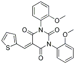 1,3-BIS(2-METHOXYPHENYL)-5-(2-THIENYLMETHYLENE)-1,3-DIAZAPERHYDROINE-2,4,6-TRIONE 结构式