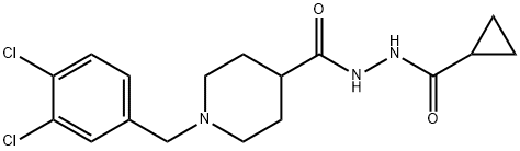 N'-([1-(3,4-Dichlorobenzyl)-4-piperidinyl]carbonyl)cyclopropanecarbohydrazide 结构式