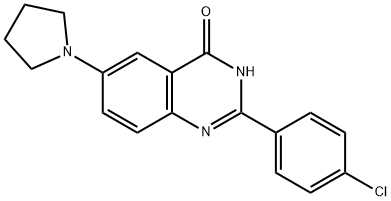 2-(4-CHLOROPHENYL)-6-(1-PYRROLIDINYL)-4(3H)-QUINAZOLINONE 结构式