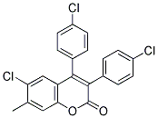 6-CHLORO-3,4-DI(4'-CHLOROPHENYL)-7-METHYLCOUMARIN 结构式