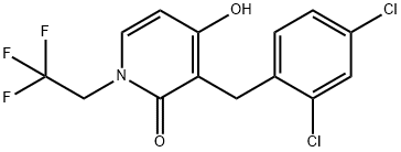3-(2,4-Dichlorobenzyl)-4-hydroxy-1-(2,2,2-trifluoroethyl)-2(1H)-pyridinone 结构式