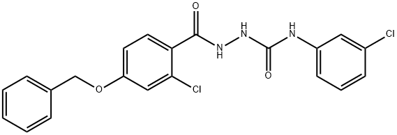 2-[4-(BENZYLOXY)-2-CHLOROBENZOYL]-N-(3-CHLOROPHENYL)-1-HYDRAZINECARBOXAMIDE 结构式