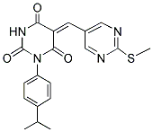 (5Z)-1-(4-ISOPROPYLPHENYL)-5-{[2-(METHYLTHIO)PYRIMIDIN-5-YL]METHYLENE}PYRIMIDINE-2,4,6(1H,3H,5H)-TRIONE 结构式