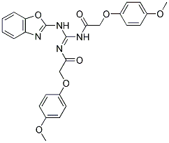 (Z)-N,N'-((BENZO[D]OXAZOL-2-YLAMINO)METHANEDIYLIDENE)BIS(2-(4-METHOXYPHENOXY)ACETAMIDE) 结构式