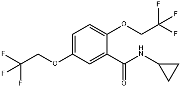 N-CYCLOPROPYL-2,5-BIS(2,2,2-TRIFLUOROETHOXY)BENZENECARBOXAMIDE 结构式