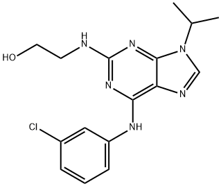 2-[[6-[(3-氯苯基)氨基]-9-异丙基-9H-嘌呤-2-基]氨基]乙醇 结构式